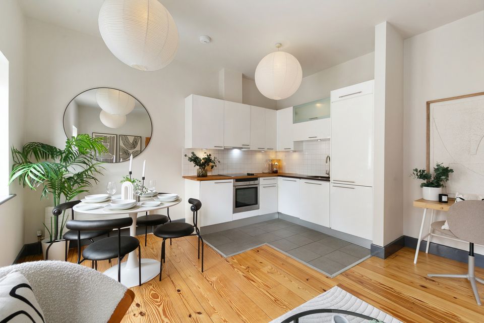 The open-plan kitchen